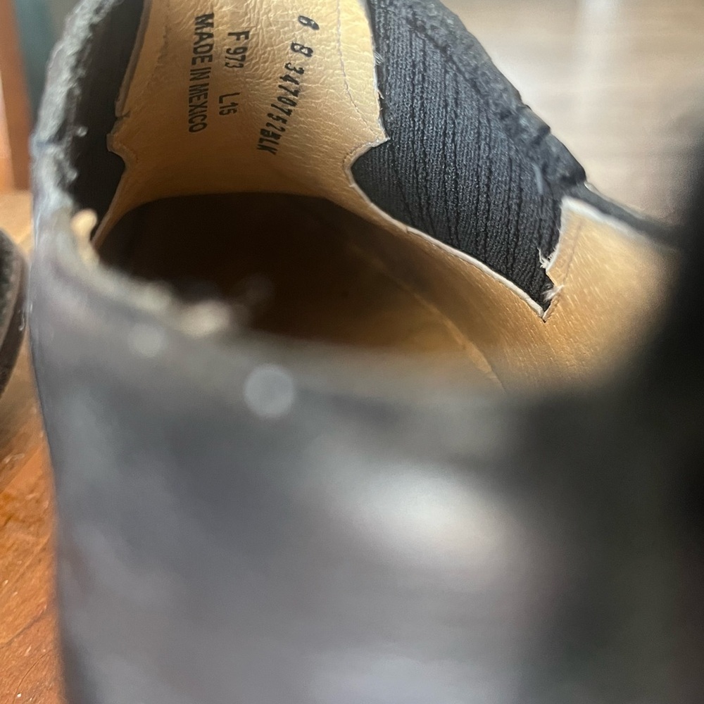 Frye Black Leather Ankle Booties Slip-On Low Heel Western Minimalist shortie - Picture 3 of 8